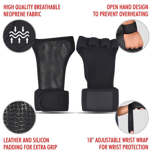 Ventilated Weightlifting Gloves Workout Gloves for Men & Women with Built-in Wrist Wraps Fingerless Gym Gloves for Men Perfect for Exercise Fitness, Weight Lifting, Cross Training