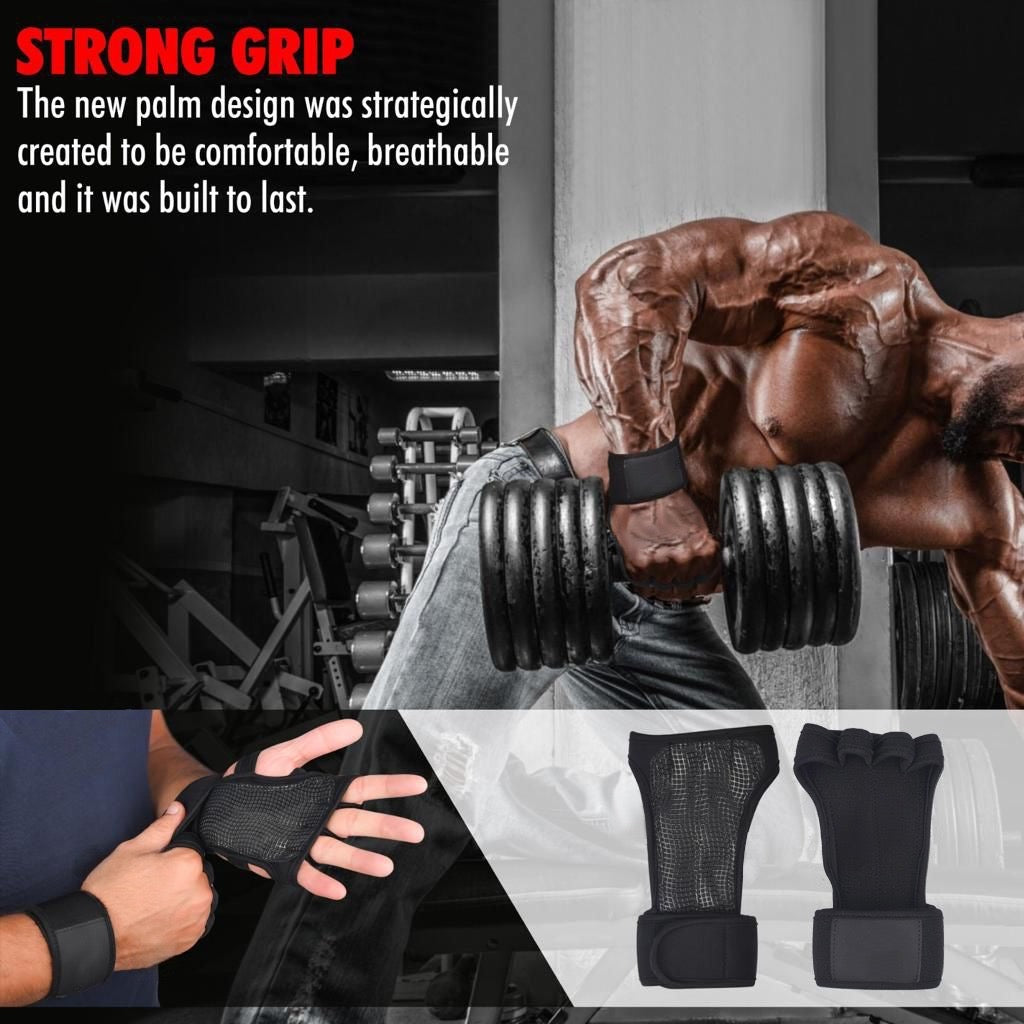 Ventilated Weightlifting Gloves Workout Gloves for Men & Women with Built-in Wrist Wraps Fingerless Gym Gloves for Men Perfect for Exercise Fitness, Weight Lifting, Cross Training