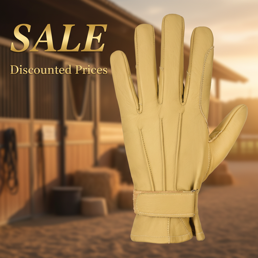 Equestrian Premium Quality Horse Riding Naked Genuine Leather Gloves Unisex